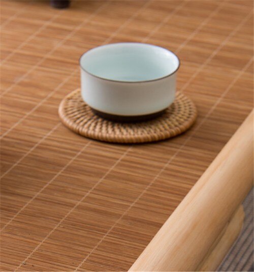 Vintage Rattan Indoor Bamboo Furniture Floor Table 100*40cm Asian Style Tatami Coffee/Tea Living Room Low Tea Table Bamboo Table