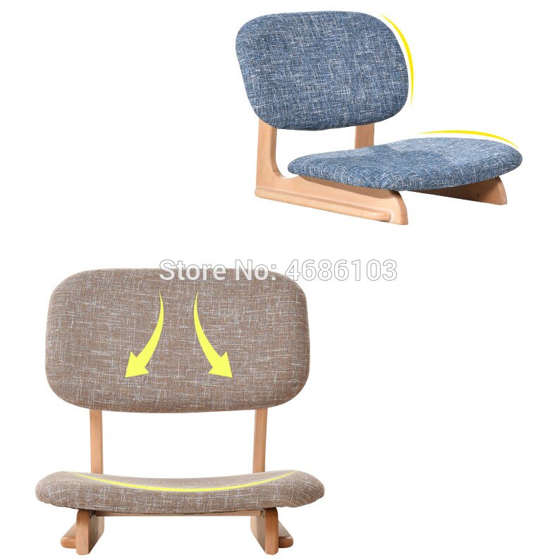 High Quality Strong Japanese Chair Meditation Chair Tatami Floor Chair Seating with Back Support For Living Room Furniture