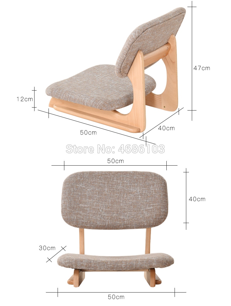High Quality Strong Japanese Chair Meditation Chair Tatami Floor Chair Seating with Back Support For Living Room Furniture