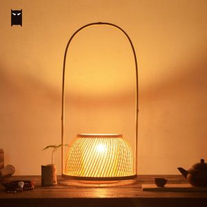 Natural Bamboo Wicker Rattan Shade Lamp – Available in 2 Sizes