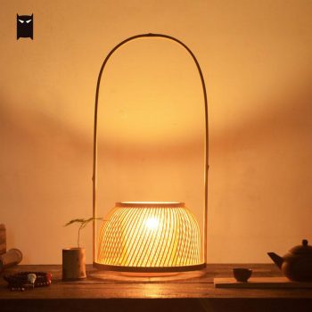Natural Bamboo Wicker Rattan Shade Lamp - Available in 2 Sizes