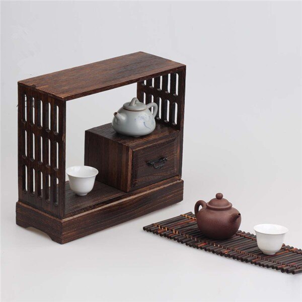 Antique Decorative Wood Wall Shelf - Tea Pot and Cups Sold Separately