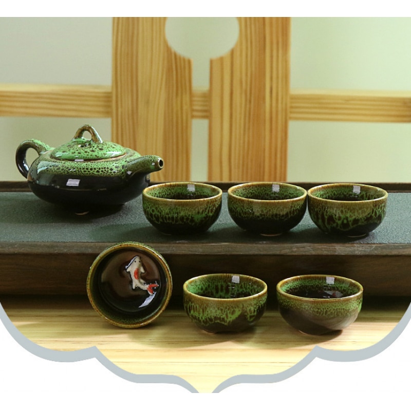 Chinese Kung Fu Tea Set Ceramic Glaze Teapot Porcelain Teaset Portable Tea Cups Of Tea Ceremony Teaware Sets Gift For Friend