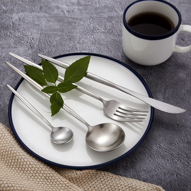 Korean Matte Silver Cutlery Set Viola Shopping