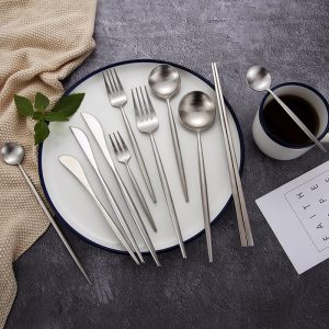 Korean Matte Silver Cutlery Set