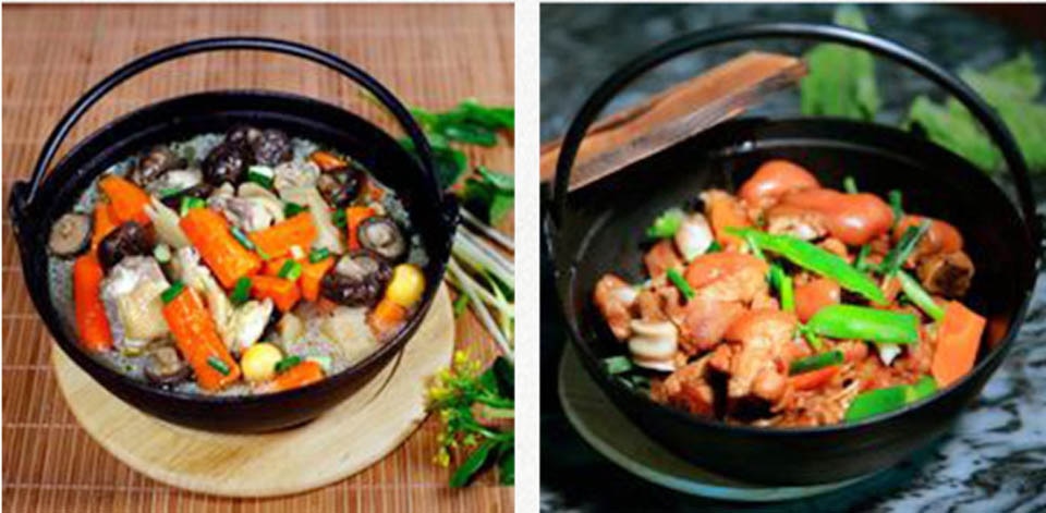BORREY Japanese Sukiyaki Stew Pot Cast Iron Saucepan Outdoor Camping Hanging Stove Pot Wood Cover Soup Pot Restaurant Hotel Pot