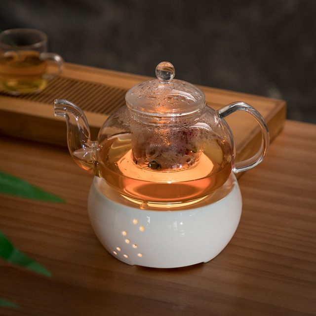 Ceramic Candle Heater Tea Pot Heating Base Tea Maker Filter Teapot
