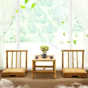 Simple bay window tatami coffee table table Japanese style small coffee table creative tea table and chairs solid wood Zen table