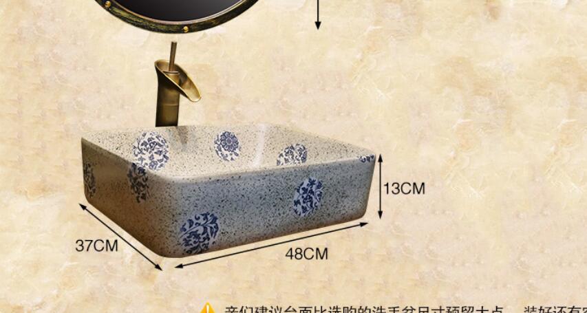 Bathroom Porcelain Vanity North Europe Style Vessel Sink Ceramic Ancient Counter top Washbasin XR82-245