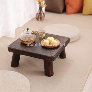 Square Wooden Tea table Antique Paulownia Wood Traditional  Furniture Low Dinner Floor Side Table
