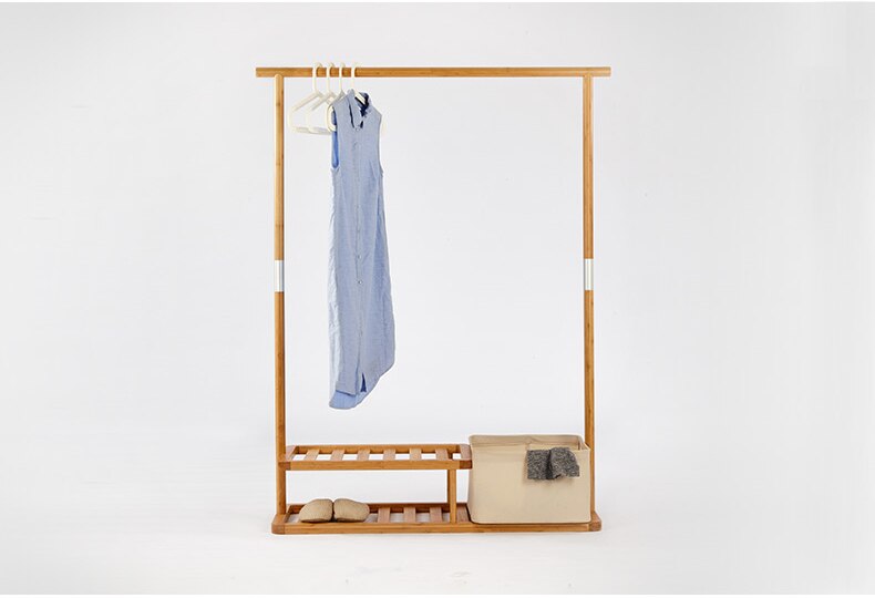 Clothes Rack Stand Assemble Multi-Purpose Heavy Duty Garmen Rack With Portable Laundry Shoe Shelf Basket Home Furniture