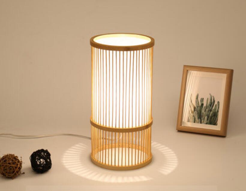 New Chinese tea room bamboo table lamp study night light bedroom warm tatami Zen bed lamp WF4161003
