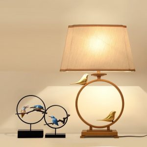 Iron Chinese Style Bird Decorative Element Lamp