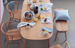 Minimalistic Muji-Style White Oak Dining Table & Chair Sets