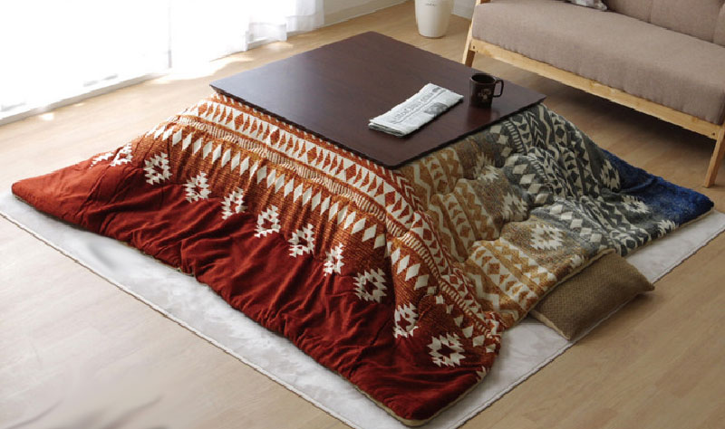 4pcs Heated Japanese Kotatsu Table Set – Perfect For Winter 