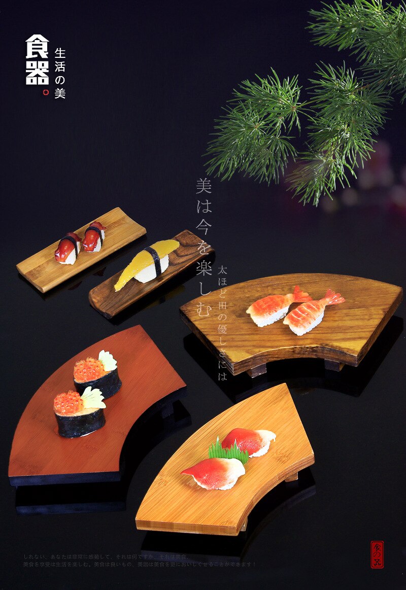 Sushi Board Bamboo Sushi Tray Japanese and Korean Cooking Stool Wooden Sushi Table Wooden Bench Japanese Tableware Sushi Table