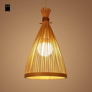 Bamboo Wicker  Japanese Style Hanging Lamp