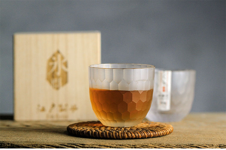Japanese Style Honeycomb Pattern Crystal Whiskey Cup Limited Edition Collection Level Small Sake Wine Glass Kung Fu Tea Tumbler