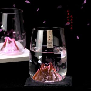 New Japanese Style Cherry Blossom Mountain Glass – Perfect As Gift!