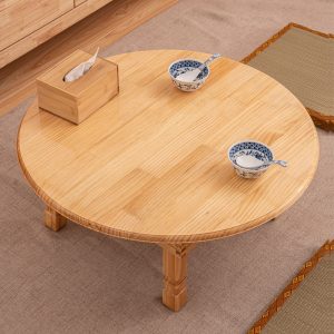 Wooden Foldable Round Low Tea Table