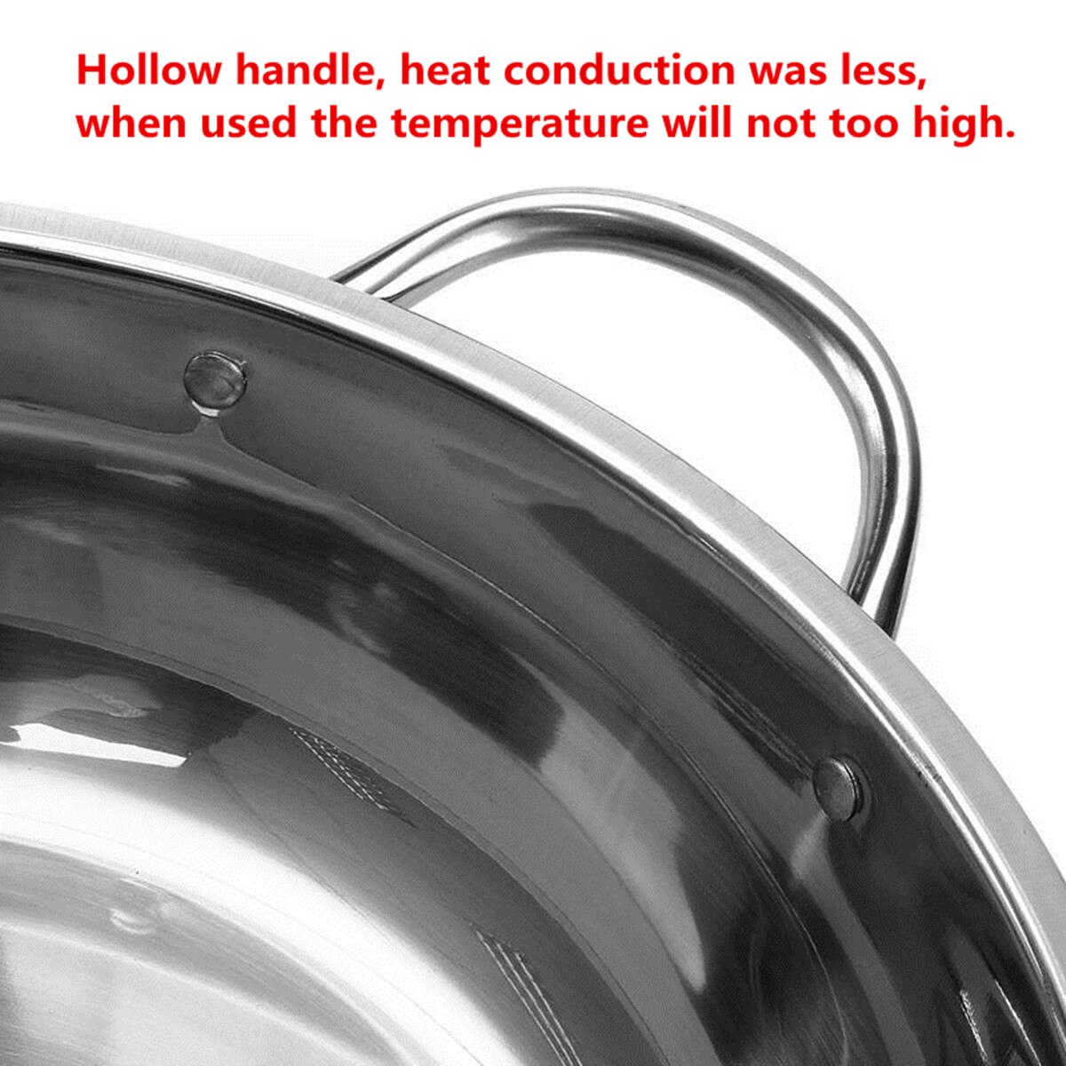 Stainless Steel Pot Hotpot Induction Cooker Gas Stove Compatible Pot Home Kitchen Cookware Soup Cooking Pot Twin Divided