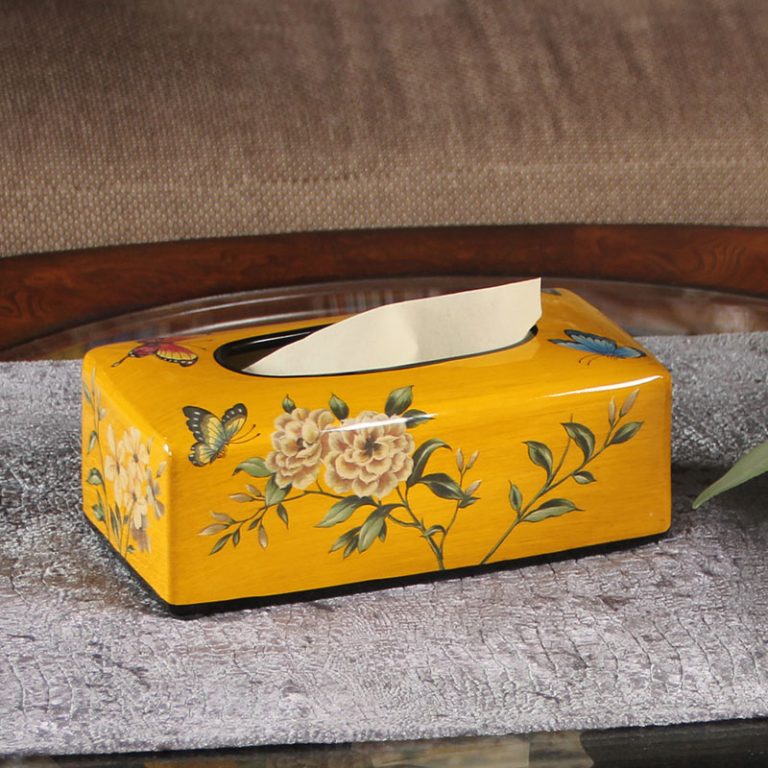 Chinese Porcelain Decorative Dining Table Tissue Box 2 Colors