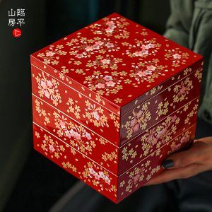 Japanese-Made Yamanaka Lacquer Three-Layer Multifunction Boxes