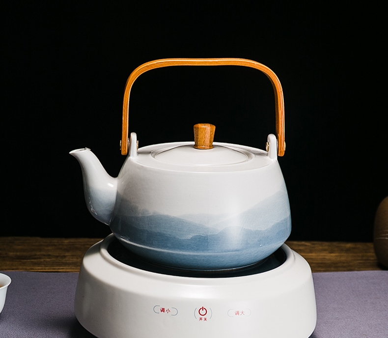 Electric Pottery Stove Tea Boiler Anti-Hot Beam Ceramic Kettle