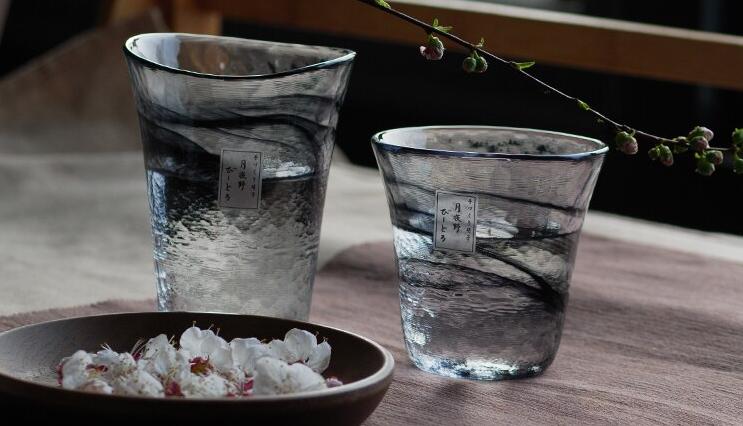 Japan Tsukiyeye Kobo Handmade Glass Smudge Hammered Glass Water Cup Wine Glass Tea Cup Red Wine Glass